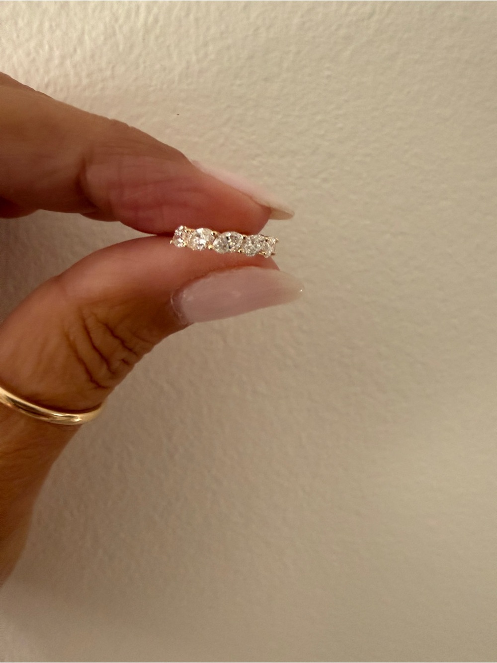 Gold 10k marquee ear cuff - lab Marquis diamonds Accent Stones